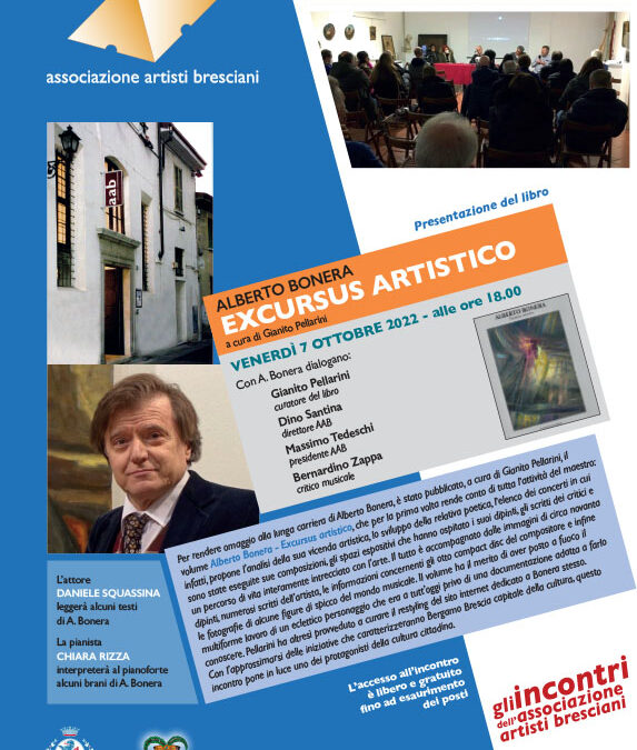 Presentazione del volume ALBERTO BONERA – EXCURSUS ARTISTICO –  A cura di Gianito Pellarini